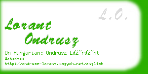 lorant ondrusz business card